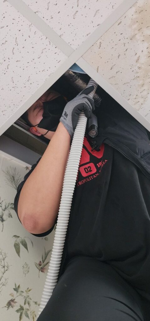구배 재조정 및 내시경 세척을 마친 드레인 배관 시스템